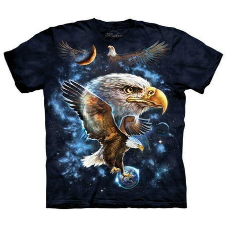 The Mountain Blue Cotton Cosmic Eagle Design Novelty Parody Adult T-Shirt