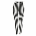 thumbnail image 2 of Abomasnow Women's Black White Striped Legging Pants Ankle Length Stretchy Tights High Waist Elastic Leggings Pant, 2 of 9