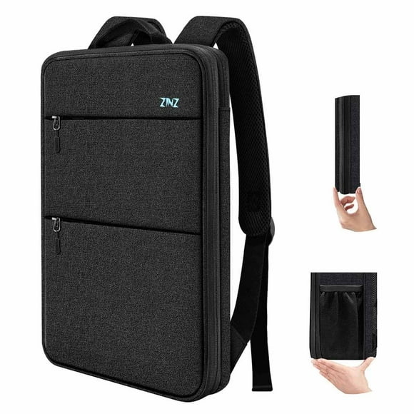 Mochila para portátil ZINZ delgada y ampliable de 15 a 16 pulgadas con puerto USB