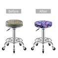 thumbnail image 5 of Bingfone colorful Skull mushroom rainbow Padded Round Bar Stool Cover Cushion with Elastic Fabric Round Chair Seat - colorful Skull mushroom rainbow, 5 of 7