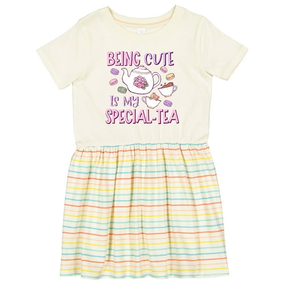 Inktastic Being Cute is My Special-tea Teapot and Teacup Girls Toddler Dress