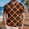 thumbnail image 4 of Homeyce Men's Golf Polo Shirts Collared Short Sleeve Polo Shirts Button Fashionable Business Athletic Casual Polo Sweater Plaid Golf T Shirt,Gray S, 4 of 5