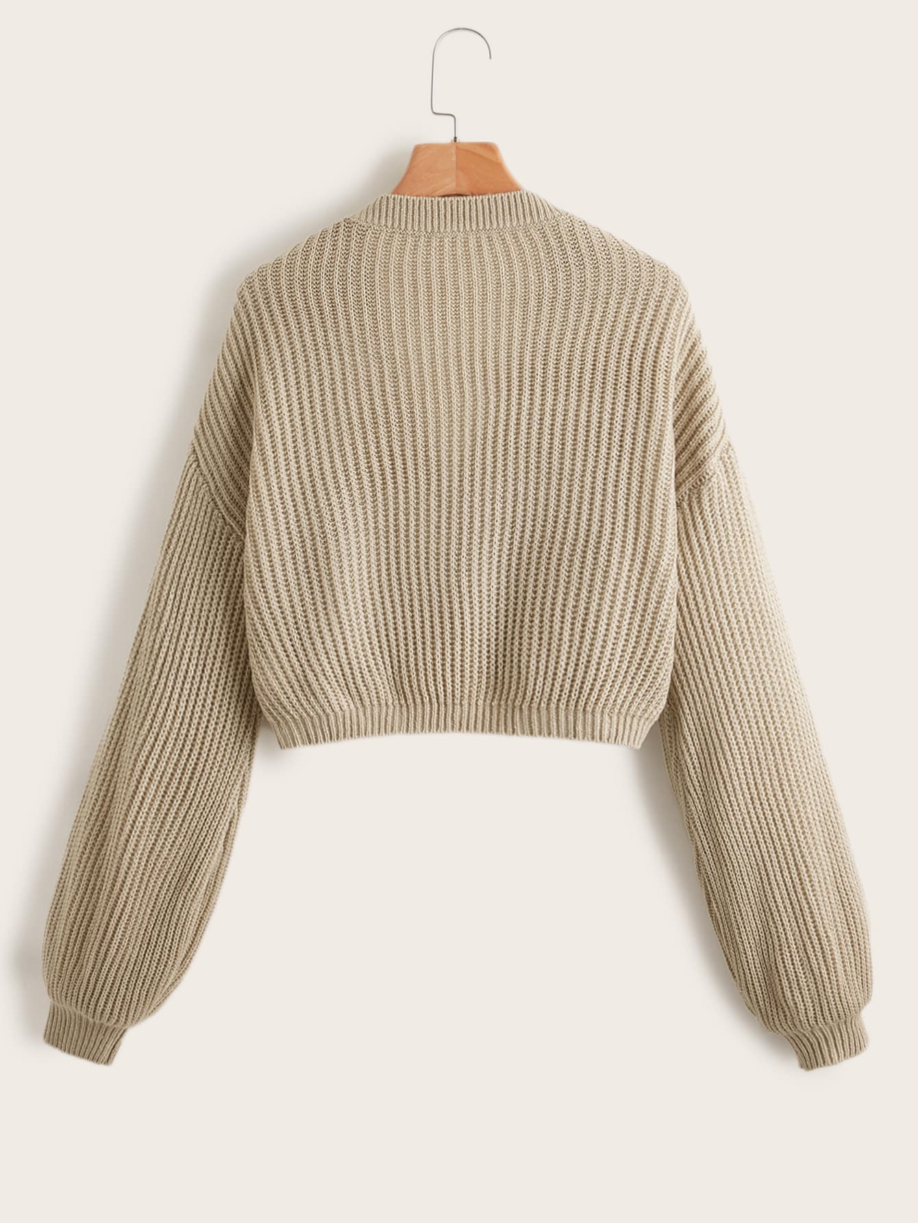 Women's Lantern Sleeve Button Front Rib 