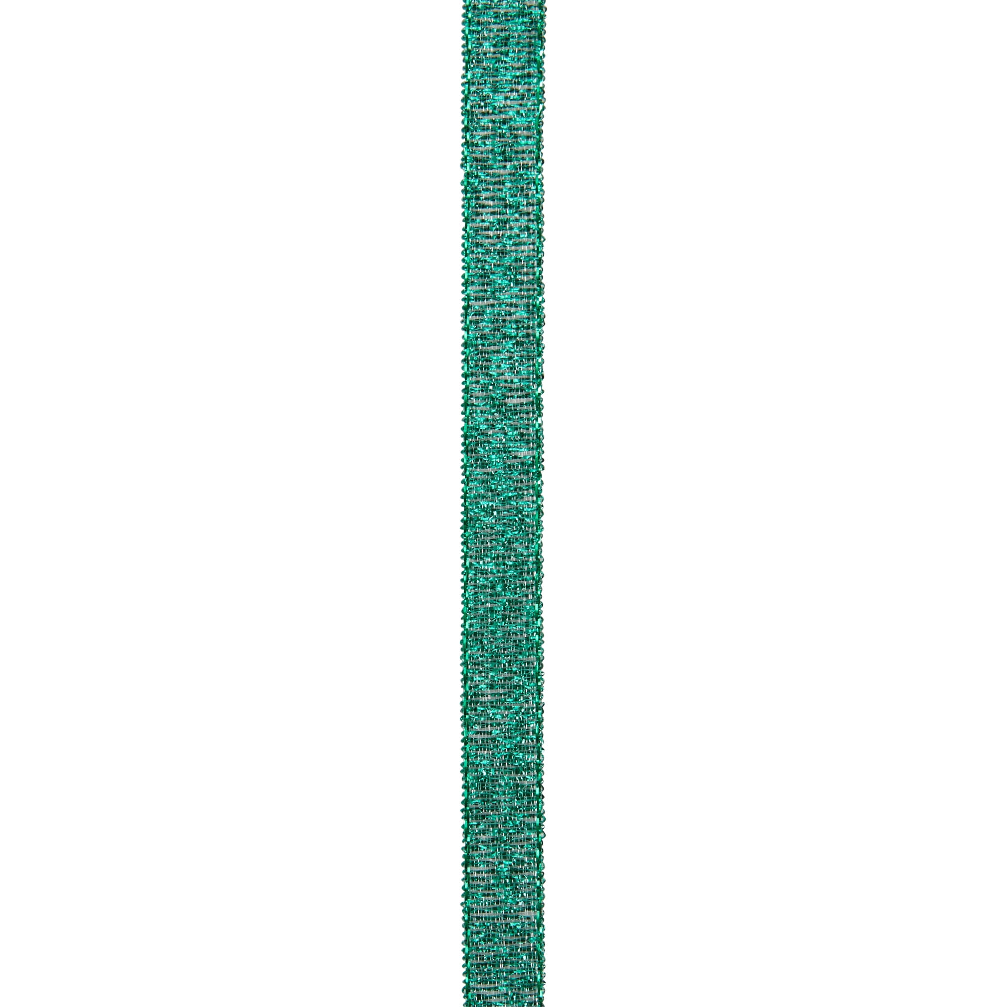 Offray Ribbon, Emerald Green 3/8 inch Galena Metallic Ribbon, 9 feet