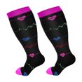 thumbnail image 1 of Janrevotw - 1 par de calcetines de compresión extragrandes de pantorrilla ancha (20-30 mmHg) para hombre y mujer, con soporte circulatorio y talla grande, 1 of 8