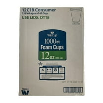 Wincup Foam Cold and Hot Cup, 12 oz, 25 Sleeves of 40, 1000 ct