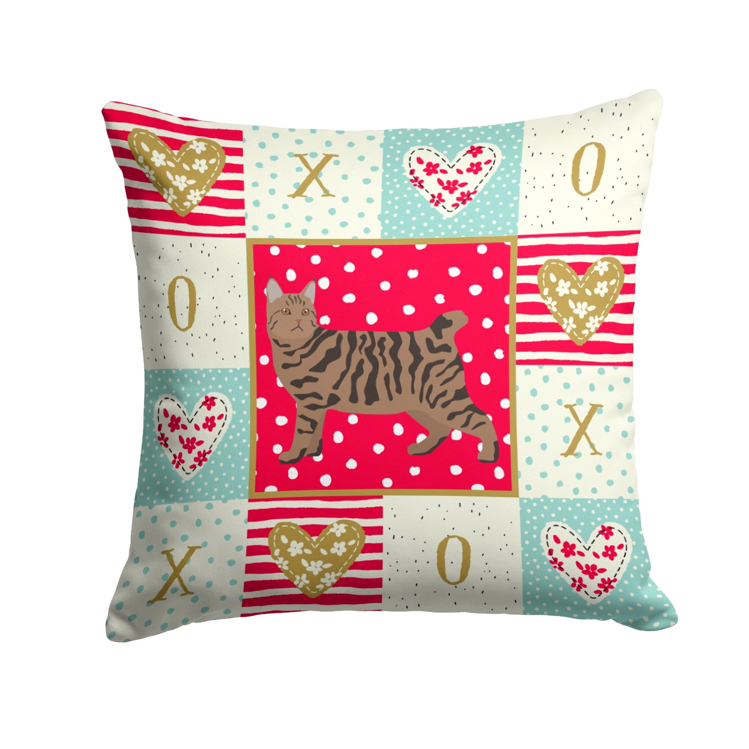 Pixie Bob 3 Cat Love Fabric Decorative Pillow
