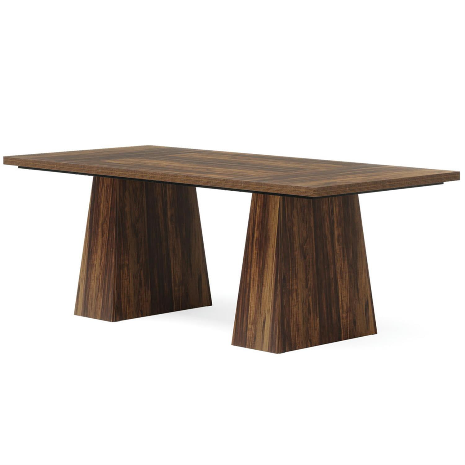 Demi Bonn 63" Executive Computer Desk, Modern Duty Study Writing Gaming Table for Home Office, Rectangle Conference Table, Brown