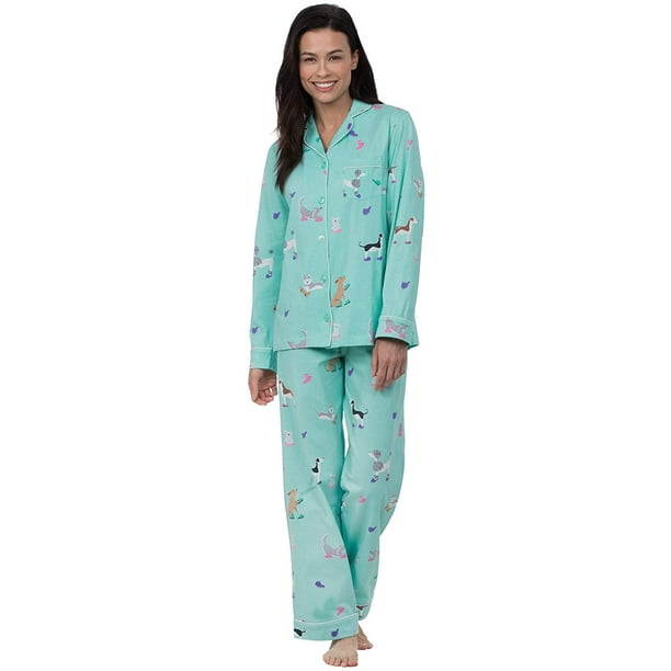 PajamaGram Button Up Pajamas for Women - Women's PJs Sets