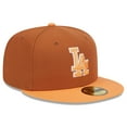 thumbnail image 3 of Men's New Era Brown/Orange Los Angeles Dodgers Spring Color Basic Two-Tone 59FIFTY Fitted Hat, 3 of 6