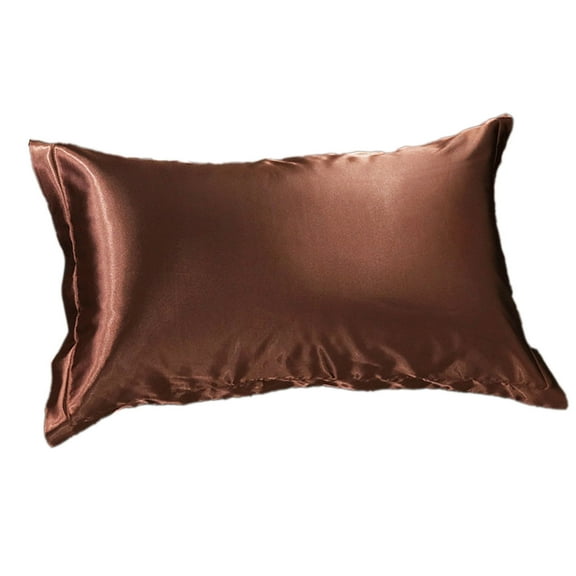 Qiweii Double Sided Silk Pillow Cover Satin Pillow Case Single Piece 18.9x29.13 Inches，Luxury Silk Pillow Cover for Hair and Skin Care