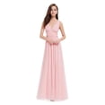 thumbnail image 4 of Elegant And Graceful Trade DressVSleeveless Chiffon Semi-Formal Long Dress Cocktail Party Ball Evening Gown Spring, 4 of 5