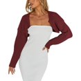 thumbnail image 2 of ORUYROP Boléro Pull pour Femmes Tenue d'Automne Cardigan Court en Tricot Manches Longues Y2K Ouvert devant pour Sortir, 2 of 3