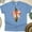 CarolinaBlue, variant on He Is Risen T-Shirt | Christian Cross and Bow Graphic Matthew 28:6 Tee, Black, Size 2XL