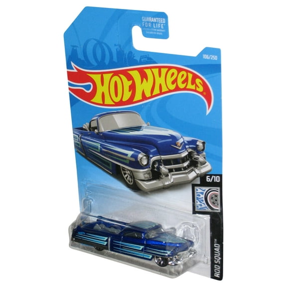 Hot Wheels Rod Squad 6/10 (2017) Blue Custom '53 Cadillac Toy Car 106/250