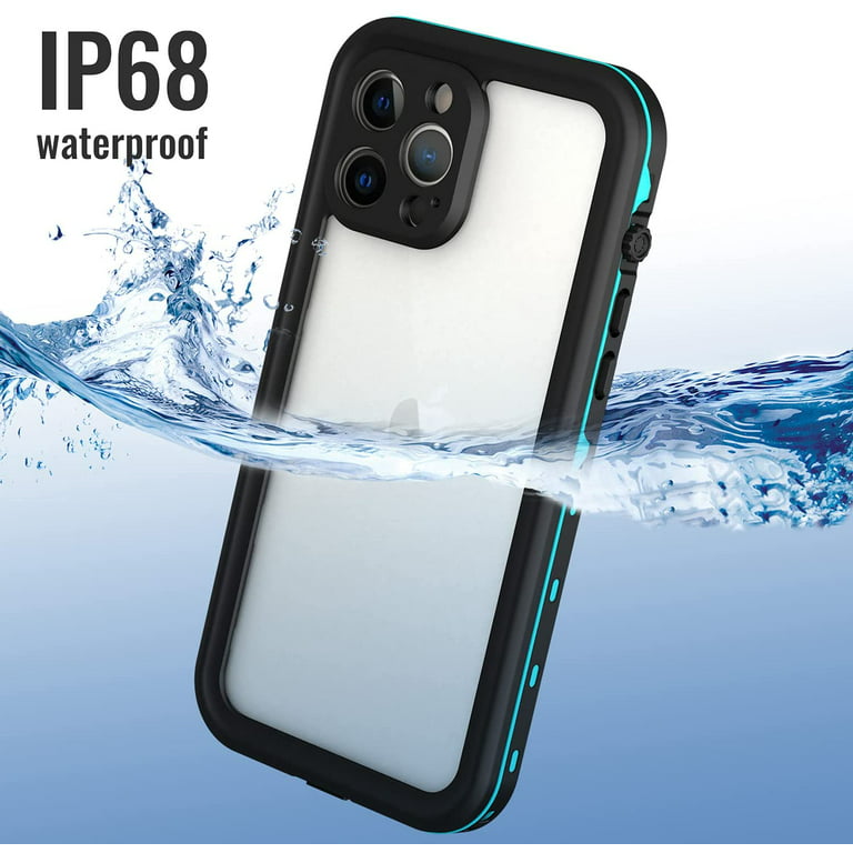 iPhone 13 Pro Max Waterproof Case - IP68 Shockproof Dustproof Full  Protection with Lanyard (Teal)