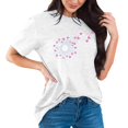 thumbnail image 2 of Tittly T Shirts for Women Tshirts Shirts Womens Dandelion Graphic T Shirts Teen Cute Sunflower Print Casual Tops Graphic Tees Summer Tops White S, 2 of 4