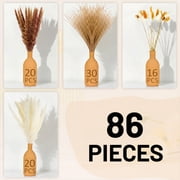 Sanmadrola 85 Pcs Natural Dried Pampas Grass Boho Home Decor Dried Flowers for Wedding Floral Arrangements Wall Bathroom Décor Spring Decor