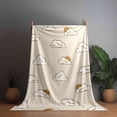 thumbnail image 2 of 1pc 280gsm Soft & Warm Flannel Blanket - Cloud & Sun Pattern, All-Season Multi-Use for Sofa, Bed, Car, Camping, Travel - Cozy Gift Idea, Whimsical Design, 2 of 9