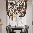 thumbnail image 3 of Abstract Flowers Balloon Curtains for Living Room/French Door, Modern Geometric Chic Red Green Striped Tie Up Curtains 63 Inch Length Energy Saving Kitchen Curtains Shades for Windows 42"x63", 3 of 8