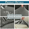 thumbnail image 6 of DONGPAI Outdoor Cushion Covers Waterproof for Patio Furniture, Stretch Couch Cushion Slipcovers 1-Piece Jacquard Sofa Seat Protector, Replacement Rectangle Cover for Sectional RV, Gray, 1 Seat, 6 of 7