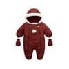 Woshilaocai Infant Baby Boy Girl Winter Snowsuit Warm Coat Romper Jacket Clothes Hooded Outwear with Gloves
