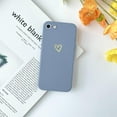 thumbnail image 7 of for iPhone SE Case 2022/2020, iPhone 8 iPhone 7 Case for Women Girls Silky Soft Protective Shockproof Silicone Phone Case with Cute Heart Design, Blue Grey, 7 of 7