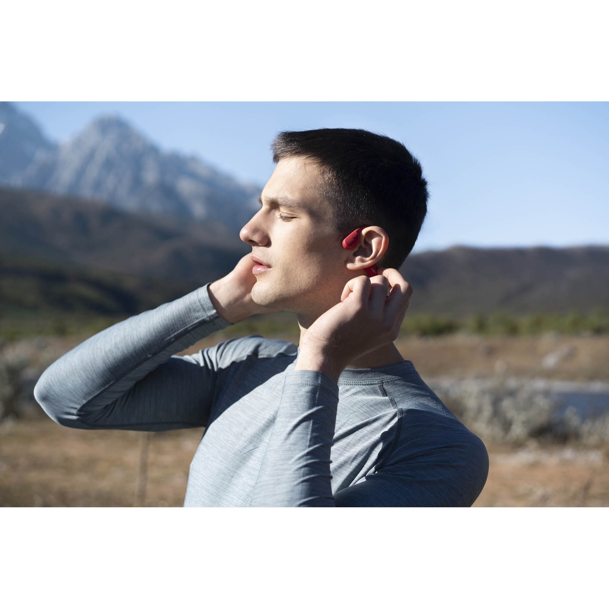 Shokz - OpenRun, Bone Conduction Sports Headphones, Red