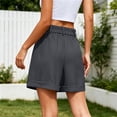 thumbnail image 7 of MYAOYI Womens High Waist Pleated Shorts Cuffed Hem Button Closure Casual Dressy Shorts, 7 of 7