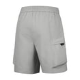 thumbnail image 4 of Men's Quick Dry Pul on Cargo Shorts Lightweight Relaxed Fit Outdoor Workwear Athletic Shorts with Muti Pocket Elastic Waist Drawstring Big and Tall Size S-4XL Gray, 4 of 9