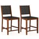 thumbnail image 1 of Costway Juego de 2/4 taburetes de bar tejidos de cuero sintético, taburetes de altura de mostrador de 24 pulgadas con respaldo alto, reposapiés, 2/4 taburetes de bar de madera para comedor, 1 of 3