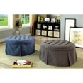 thumbnail image 2 of Furniture of America Amalie Transitional Rond Pouf de Rangement en Bleu, 2 of 2