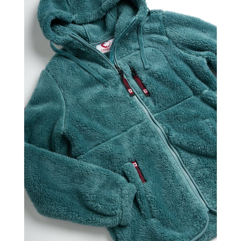 CANADA WEATHER GEAR Women's Fleece Sweatshirt Jacket - Sherpa Fur Teddy  Coat for Women (S-XL) 