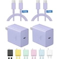 thumbnail image 1 of Chenchen iPhone 17 16 15 Pro Max Charger, 45W USB C Charger with 10FT Type-C to C Cable for iPhone 17/17 Pro/17 Pro Max/16 Pro Max/16 Pro/16/16 Plus, 15 Pro Max/15 Pro/15, Galaxy S24/S23（Purple）, 1 of 1
