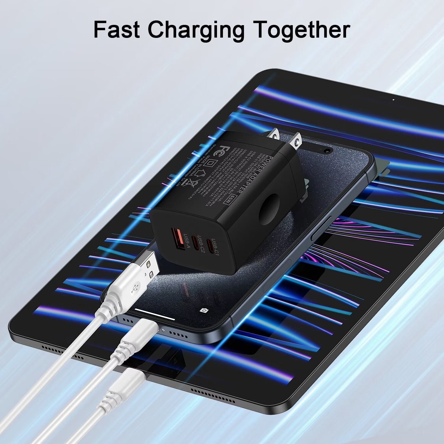USB C Charger,AILKIN 2PACK 65W PD USB C Charger Block Power Adapter Type C Charger USB C Block Plug for Phone 15 Charger Block Usb C,Black
