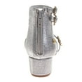 thumbnail image 4 of Badgley Mischka Girls Dress Shoes (Little Kids, Sizes 11–4), Silver, Size: 13, 4 of 7