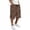 Coffee, variant on XFeng Men Black Embossed Jacquard Shorts Drawstring Elastic Waist Casual Knee‑Length Shorts