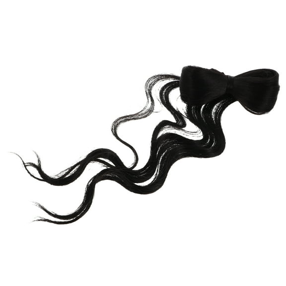 WORGEOUS  14 Inch Clip Extensions for Women Human Hair Ponytail Child Black