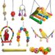 thumbnail image 1 of 13 paquetes de juguetes para columpios, campana colgante para masticar, jaula de pájaros para mascotas, juguetes adecuados para pequeños esquí esquí Gafas de esquí, 1 of 5