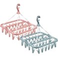 thumbnail image 1 of LAICAIW Sock Dryer Hanger, Clothes Drying Hanger with 32 Clips and Drip Hanger Clothes Hanger Drying Rack, Foldable Stocking Rack Swivel Clip and Drip Hanger Clothes Hanger Drying Rack, 1 of 7