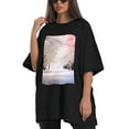 thumbnail image 4 of Plus Size Shirt for Women Black Tops for Women Short Sleeves Shirt for Women Winter And Spring 3 T Shirt Crewneck Shirt for Women 4XL, 4 of 5