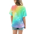 thumbnail image 6 of Girls Oversized Tie Dye Graphic Tees Summer Half Sleeve T Shirts Loose Long Tunic Tops to Wear with Leggings Multicolor， 6 Years, 6 of 7