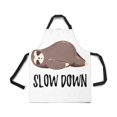thumbnail image 2 of HATIART Funny Sloth Lying Slow Down Home Kitchen Apron for Women Men with Pockets, Unisex Adjustable Bib Apron for Cooking Baking, 2 of 2