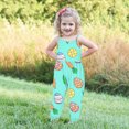 thumbnail image 2 of Toddler Girls Kids Easter Eggs Hunting Printing Jumpsuit Playsuit Strap Romper Summer Outfits Clothes, 2 of 6