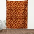 thumbnail image 4 of Ambesonne Colorful Fabric by the Yard Upholstery, Asymmetrical Circle Shapes, 2 Yards, Burgundy Marigold and Cream, 4 of 5