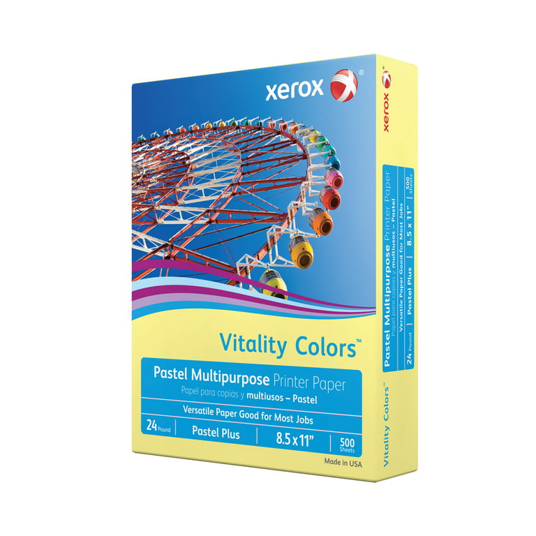 Xerox Vitality Colors Multipurpose Printer Paper Letter Paper Size 20 Lb. 1  Ream