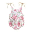 thumbnail image 1 of Seyurigaoka Infant Baby Girl Summer Jumpsuit Floral Print Bottom Snap Sleeveless Romper Outdoor Wear Casual Strap Clothes, 1 of 9