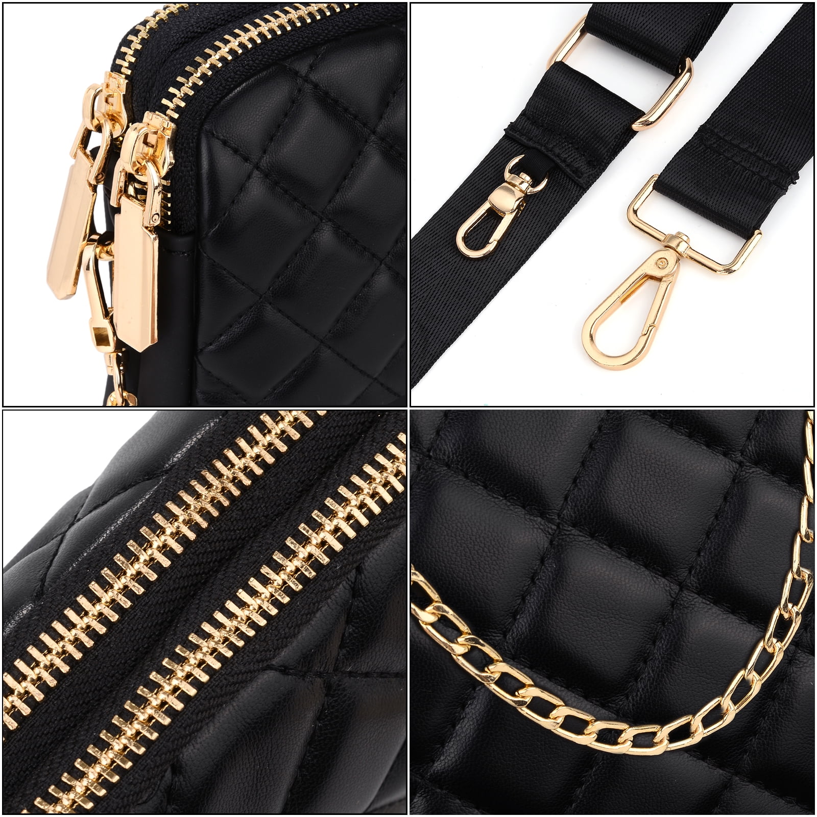 Small Crossbody Bags for Women Multipurpose Golden Zippy Handbags with Coin  Purse including 3 Size Bag, Black, Small : Buy Online at Best Price in KSA  - Souq is now : Fashion