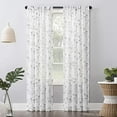 thumbnail image 2 of No. 918 Delia Embroidered Floral Sheer Rod Pocket Curtain Panel, 50"x84", White, 2 of 6