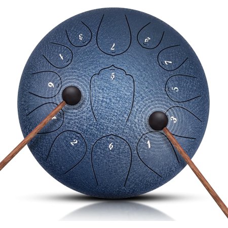 MIMIDI Steel Tongue Drum- 13 Note 12 Inches C-key Tongue Drum Percussion Instruments - Hand Pan Drum with Music Book for Meditation Entertainment Musical Education Concert Mind Healing Yoga ?